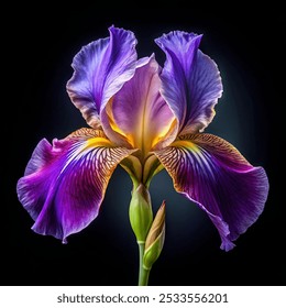 iris flower photography on black background  - Powered by Shutterstock