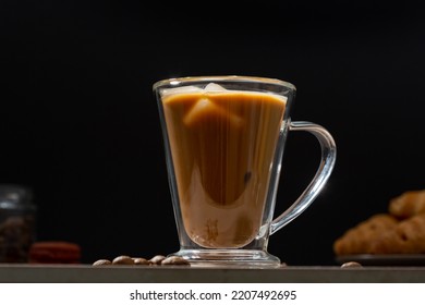 Irish Coffee In Glass Cup Refreshing Drink