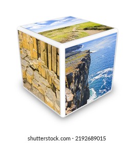 Irish Culture Concept Image  (Ireland - Europe) - Cube Shaped Conceptual 3D Rendering Image