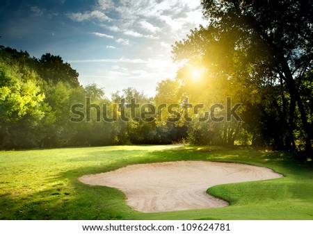Irish idyllic golf course in summer time
