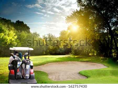 Irish idyllic golf course in summer time