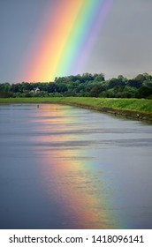 Irish Landscape Rainbow Over River
