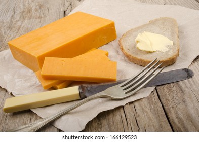 Irish Mature Cheddar Cheese With Bread And Butter