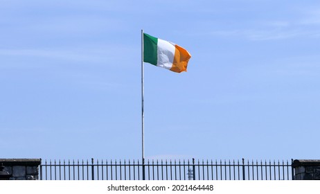 Irish National Flag flying in Carnlough Northern Ireland.xmp