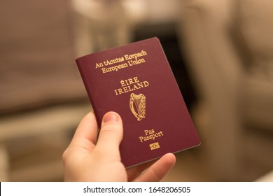 Irish Passport Held In Hand