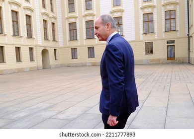 Irish Prime Minister Micheal Martin  Arrives To Attend In An Informal Meeting Of Heads Of State Or Government In Prague, Czechia On October 7, 2022.