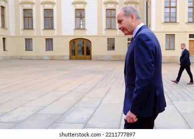 Irish Prime Minister Micheal Martin  Arrives To Attend In An Informal Meeting Of Heads Of State Or Government In Prague, Czechia On October 7, 2022.