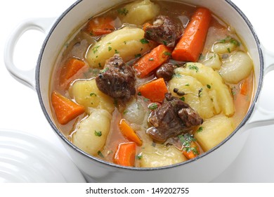 Irish Stew In Enamel Pot