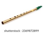 The Irish whistle is a longitudinal flute with a whistle device and six playing holes.