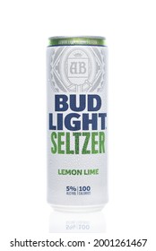 IRIVNE, CALIFORNIA - 2 JULY 2021: A Can Of Bud Light Seltzer Lemon Lime Flavored Alcoholic Beverage.