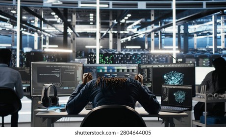 Irked computing facility system admin raging because of faulty visual programming system assessing datasets.