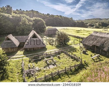 Iron age settlement living museum near Vingsted Vejle, Denmark