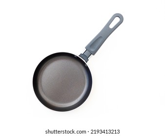 Iron blank pan or frying pan isolated on white, top view