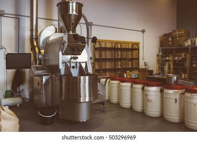 Iron Coffee Roasting Machine At Factory