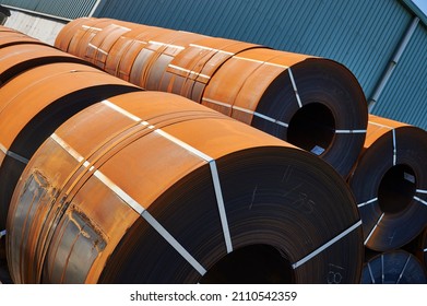 Iron Coils Stored In The Port Of Bilbao