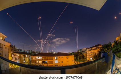 Iron Dome Rocket Interceptions of Hamas Rockets- Southern Israel- Night Attack On Ashdod City