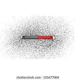 Iron Filings Around A Magnet