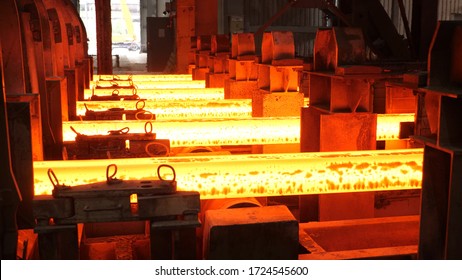 Iron Foundry. Continuous Casting Machine. Production Of Steel Billets.