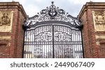 The iron gates of Harvard in Cambridge, MA, USA.