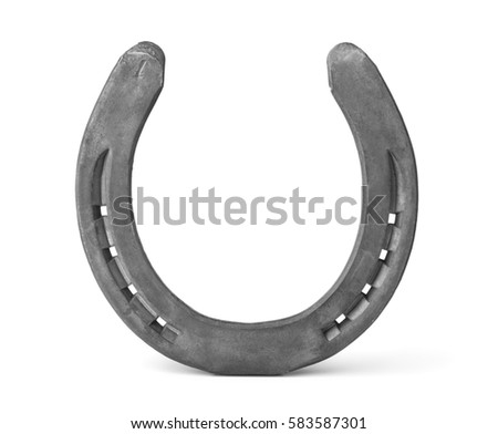 Iron horseshoe isolated on white