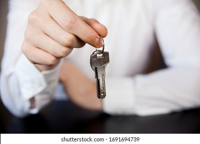 
Iron Keys To The Apartment In The Hands