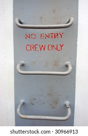 Iron Ladder Onboard Of A Ship