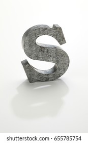 Iron Letter S Isolated On White