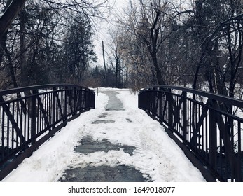 Iron made bridge at Esker lake trail in Brampton country Canada - Shutterstock ID 1649018077