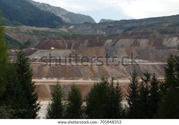 Iron\
ore mining near the city of Eisenerz Styria\
/Austria