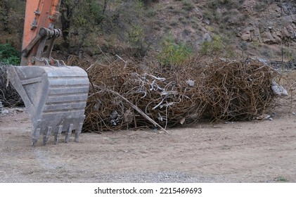 Iron Scrap Heap. Construction Waste.