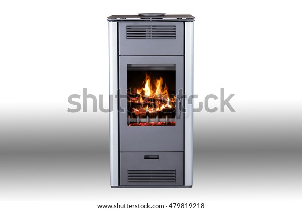 Iron Solid Fuel Stove Burning Wood Stock Photo Edit Now 479819218