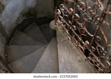 iron spiral staircase in art nouveau style - Powered by Shutterstock