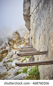 Iron Stairway Up The Mountains / Ellmauer Halt At Wilder Kaiser In Austria / Stairway To Heaven