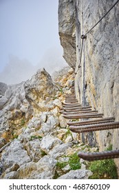 Iron Stairway Up The Mountains / Ellmauer Halt At Wilder Kaiser In Austria / Stairway To Heaven