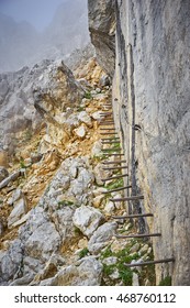 Iron Stairway Up The Mountains / Ellmauer Halt At Wilder Kaiser In Austria / Stairway To Heaven