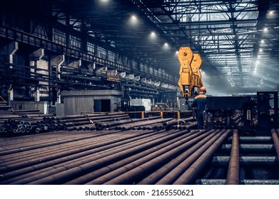 Iron and Steel Factory or Pipe Mill located in Taganrog South of Russia - Shutterstock ID 2165550621