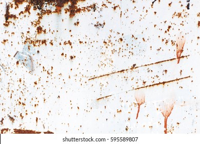 Iron White Wall With Rust