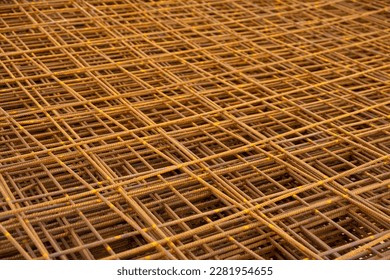 Iron Wire Welded Mesh full frame background . Building materials mesh for enforce building.Reinforcing Welded Industrial Construction Mesh. - Shutterstock ID 2281954655