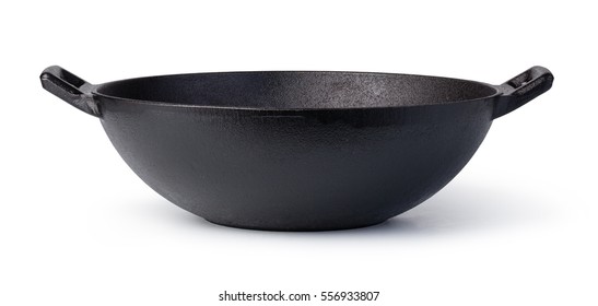 Iron Wok Isolated On White Background