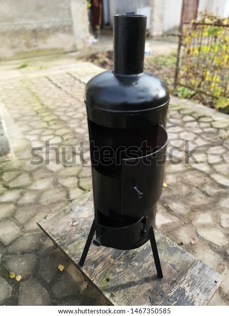 Iron Wood Burning Stove Firewood Fire Stock Photo Edit Now