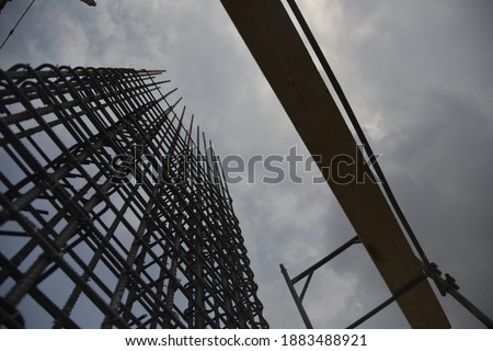 iron work silouette in building construction