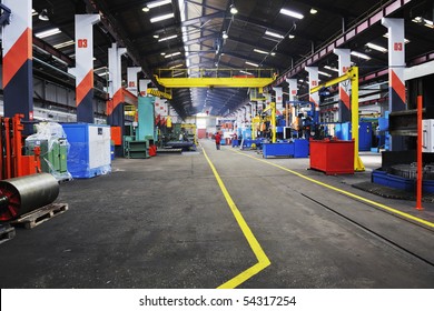 Iron Works Steel And Machine Parts Modern Factory Indoor Hall