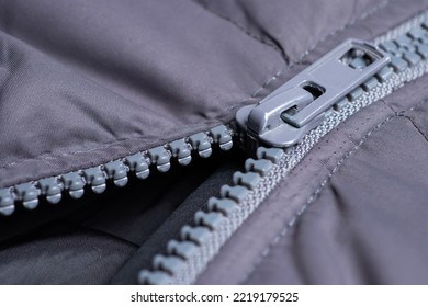 Iron Zipper Close Up View, Needlework Concept