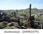 Völklingen Ironworks (Völklinger Hütte) is an UNESCO World Heritage Site and witness of the Industrial Revolution                               