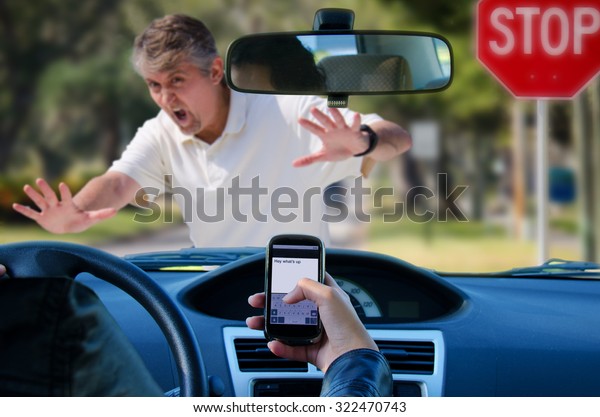 An irresponsible\
texting driver is about to run over a pedestrian at an intersection\
which shows how dangerous texting and driving is. Stop the text and\
stop the wrecks.