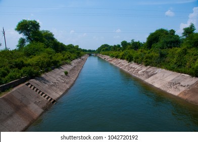 Irrigation canal in rural part of India