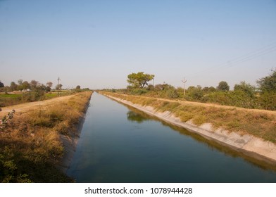 Irrigation Canal In Rural Part Of India