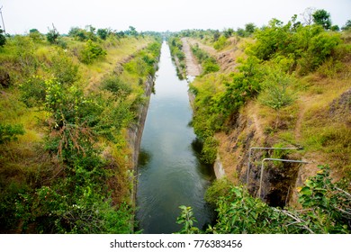 Irrigation Canal In Rural Part Of India