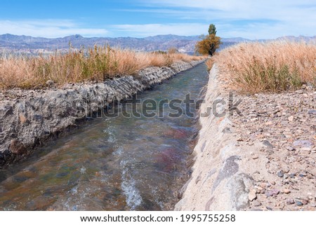 Irrigation canal in San Alberto, Uspallata, Mendoza Argentina 