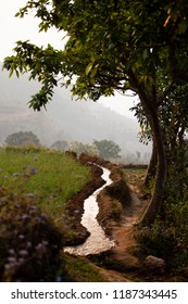 An irrigation channel in rural countryside of Nepal.